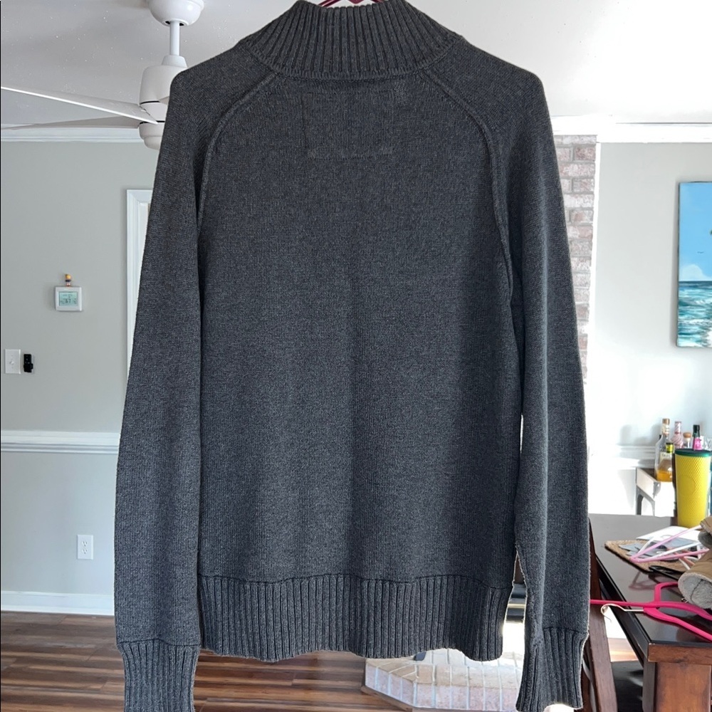 American Eagle Outfitters Dark Gray Quarter Zip Sweater Large - Picture 5 of 8